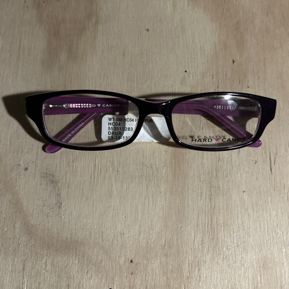 Nwt Hard Candy Eye Glass Frames HC04 Deep Purple 53-16-135 Frames Only